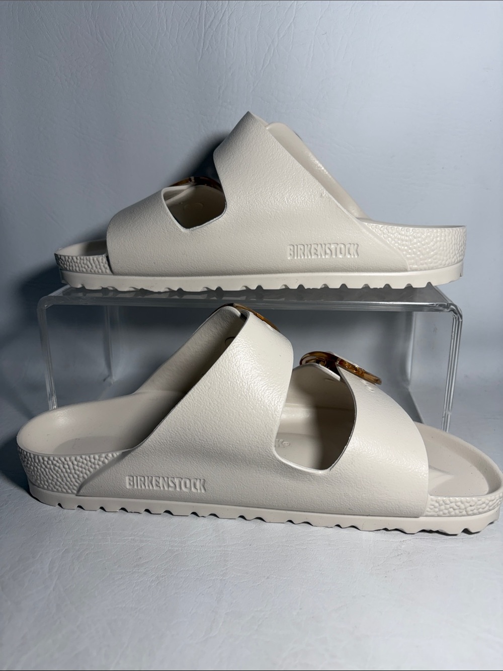 Birkenstock NWOT Arizona Big Buckle Sandals Water-Friendly Eggshell Sz 39 or 8 - Picture 3 of 8